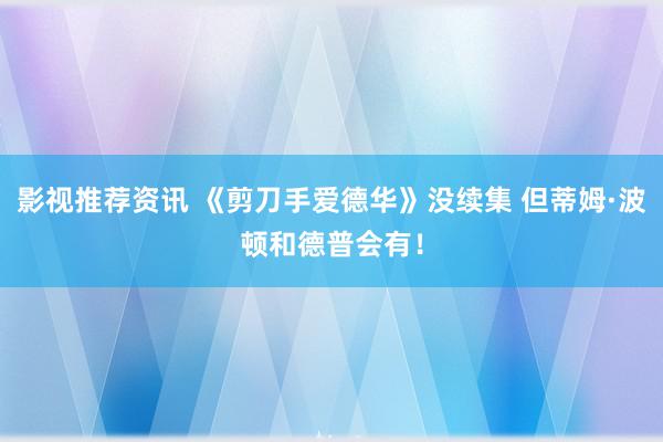 影视推荐资讯 《剪刀手爱德华》没续集 但蒂姆·波顿和德普会有！