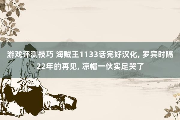 游戏评测技巧 海贼王1133话完好汉化, 罗宾时隔22年的再见, 凉帽一伙实足哭了