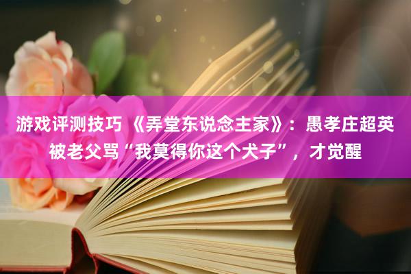 游戏评测技巧 《弄堂东说念主家》：愚孝庄超英被老父骂“我莫得你这个犬子”，才觉醒